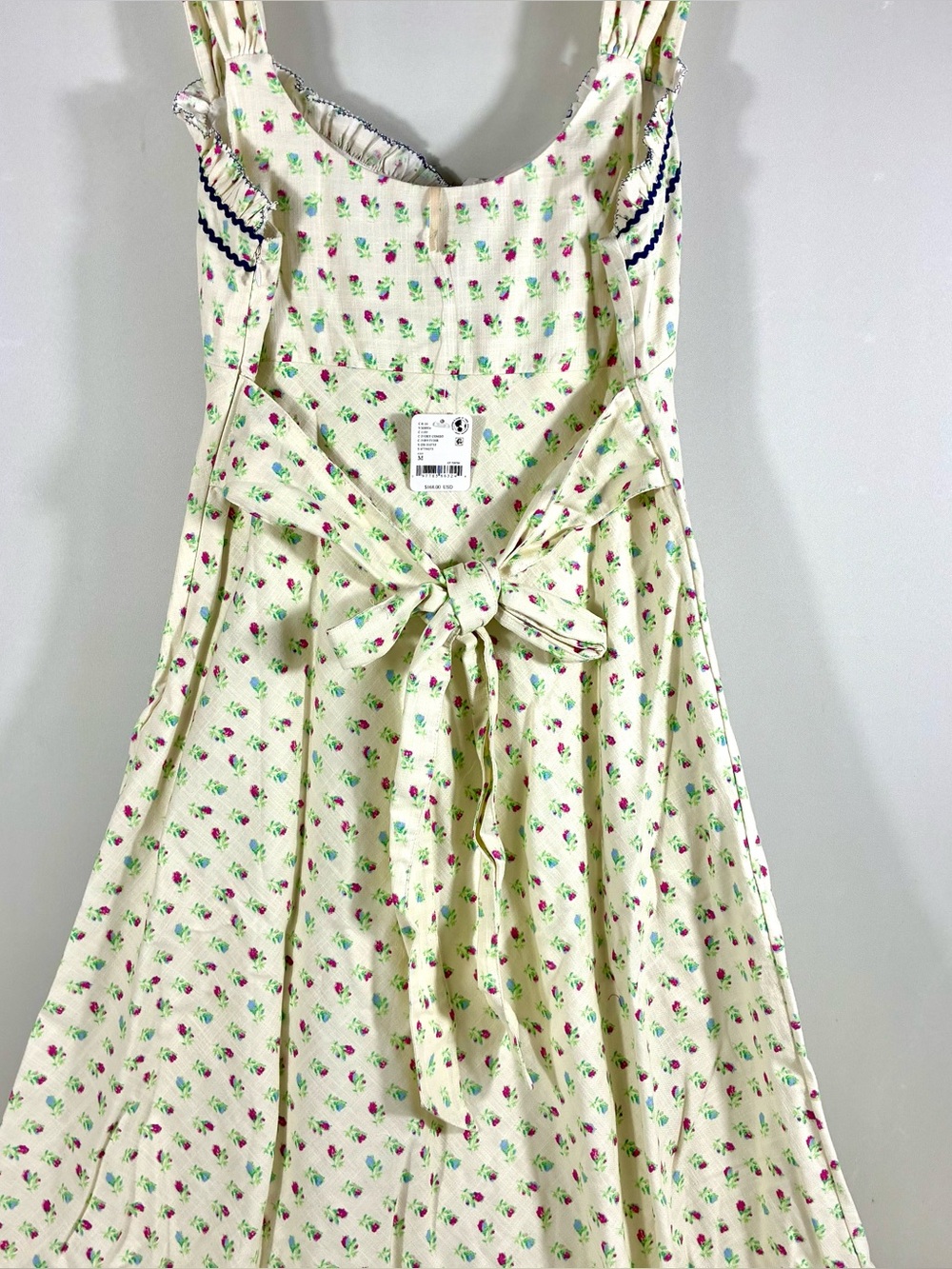 Free People Sweet Hearts Floral Sleeveless Cotton Midi Dress Western Medium NWT - Picture 14 of 17